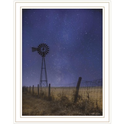 HomeRoots Starlit Night White Framed Print Wall Art