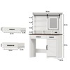 White Makeup Vanity Desk with Sliding Mirror, Lights, Charging Station & Cushioned Stool - 2 of 4
