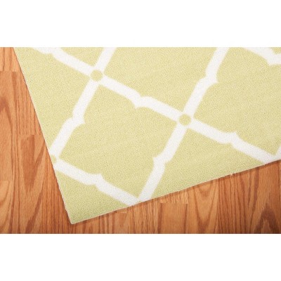 Handmade Floral Light Green Synthetic 7'9" x 10'10" Area Rug