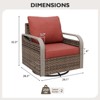 EAGLE PEAK Rocking Chair, Swivel Rocker, Rattan Patio Furniture, 2 Chairs - 3 of 4
