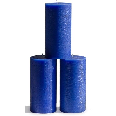 Large Pillar Candles 3x6 Inch ¨C Set of 3 Unscented Dripless Candles, Long Burning Rustic Finish for Weddings, Home Decor