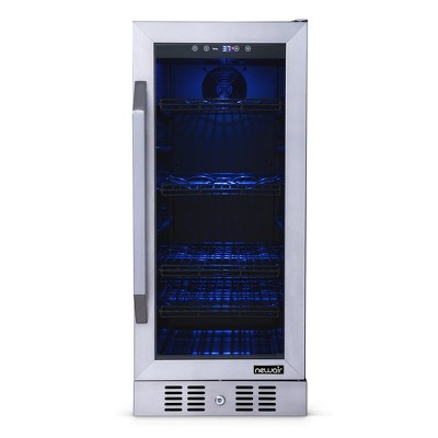 Black Stainless Steel 27" Freestanding Wine and Beverage Fridge with Interior Lighting