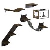 LAOTIES Wall Mounted Cat Tree with Cat House,Curved Platform,Bridge,Stairs And Perch,Multi Level Wooden Shelves - 4 of 4