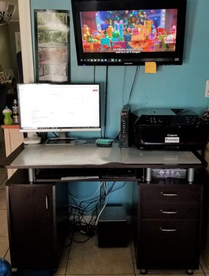 Complete Workstation Computer Desk With Storage Brown - Techni