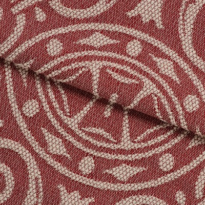 King Berry Red Cotton Blend Vintage Medallion Bedspread Set
