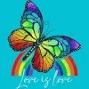 Adult Design By Humans Love is Love Butterfly Rainbow Pride By SummerFunnyT-Shirt - 2 of 2