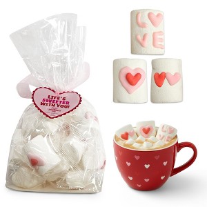4E's Novelty decorative Marshmallows (16 Pcs) - Decorated Marshmallow with Hearts Individually Wrapped Bulk, Valentine Marshmallow Hearts - 1 of 4