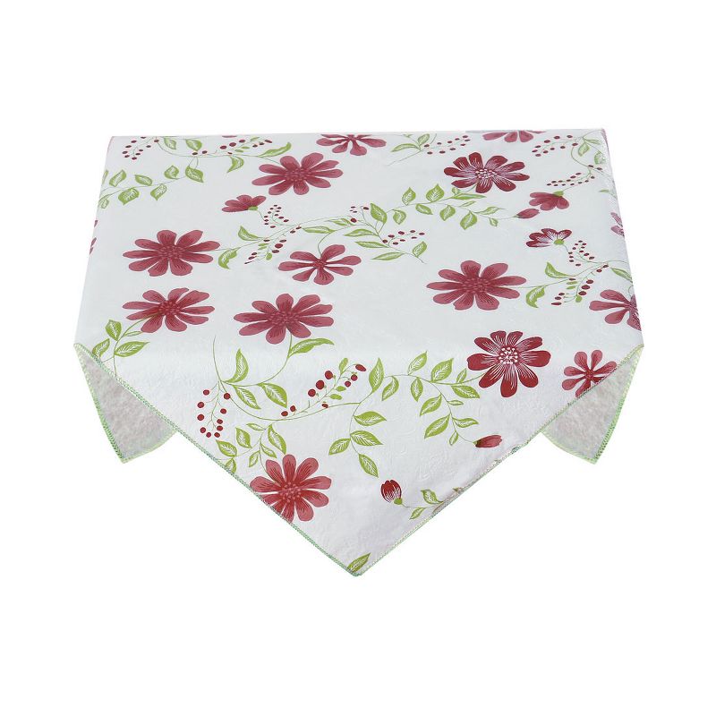 PiccoCasa Vinyl Water Oil Resistant Plaid Flower Printed for Table Kitchen Tablecloths, 1 of 5