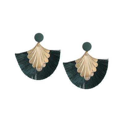 SOHI Women's Gold Tassel Drop Earrings