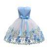 MyKids-USA Baby Girl Flower Mesh Overlay Design Bow Tie Vest Dress Birthday Formal Dress - 3 of 4