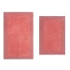 Luxury Reversible Bathroom Rugs Set, Washable Rug, Soft Cotton Extra Soft and Absorbent bath Rug, Non-Slip Bath Mat Set, 2 Pcs Set(S+M), Coral - 2 of 4