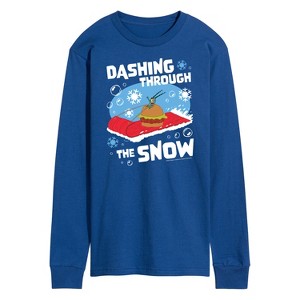 Men's - SpongeBob SquarePants - Dashing Through The Snow Long Sleeve Graphic T-Shirt - 1 of 4