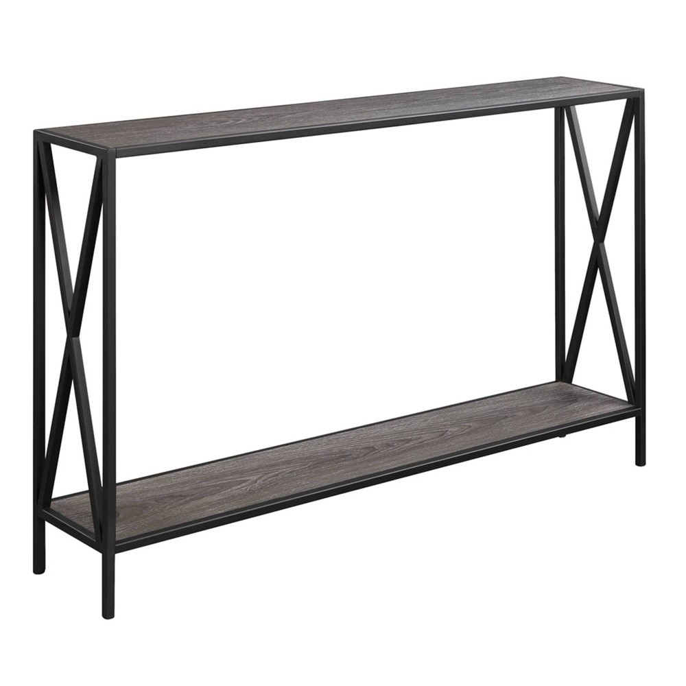 Breighton Home Tucson Console Table with Shelf in Weathered Gray/Black