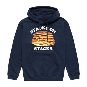 Men's - Instant Message - Pancakes Stacks On Stacks Graphic Fleece Pullover Hoodie - 1 of 4