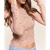 Women's Jolie Long Sleeve Mesh Jewel Top - J.NNA M - 4 of 4
