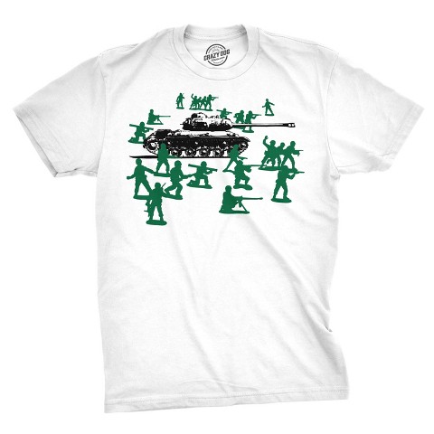 Мужские футболки Crazy Dog T-Shirts, Inc. Little Green Army Men T Shirt Vintage Funny Logo Shirts Military Novelty Toy Tee - Crazy Dog Men's T Shirt For Retro Fans White M