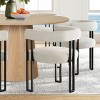 7-Piece Round Dining Table Set with 6 Upholstered Chenille Chairs, 52” Modern Pedestal Table with Metal Leg Dining Chairs for Kitchen-Maison Boucle - 2 of 4