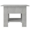 vidaXL Modern Design Coffee Table with Storage Shelf in Concrete Gray - Durable Engineered Wood Construction - Easy to Clean - 21.7"x21.7"x16.5" - 2 of 4