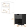 FM Furniture,Elliott Nightstand with Elegant Drawer and Open Shelf - 2 of 4