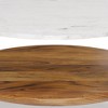 30" Acacia Hardwood and Marble Coffee Table with Open Shelf, Sturdy Metal Base, Ideal for Living Room or Family Room - 2 of 4
