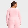 Women's Variegated Ribbed Long Sleeve Pajama Top - Auden™ - 2 of 3