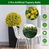 Artificial Flower Topiary Ball Set of 2, UV Resistant Faux Hanging Rose Ball, Fake Boxwood Decorative Balls with Hanging Chains and Zip Tiles - 4 of 4