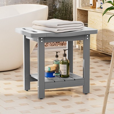 Sonkuki HIPS Waterproof Shower Benches for Inside with Shower Head Holder for Spa, Bath, Shaving Legs