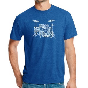 LA Pop Art Men's Premium Blend Word Art T-shirt - Drums - 1 of 4
