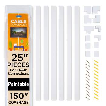 D-Line Cable Raceway On-Wall Cord Cover White | 39 inch Medium Paintable Channel