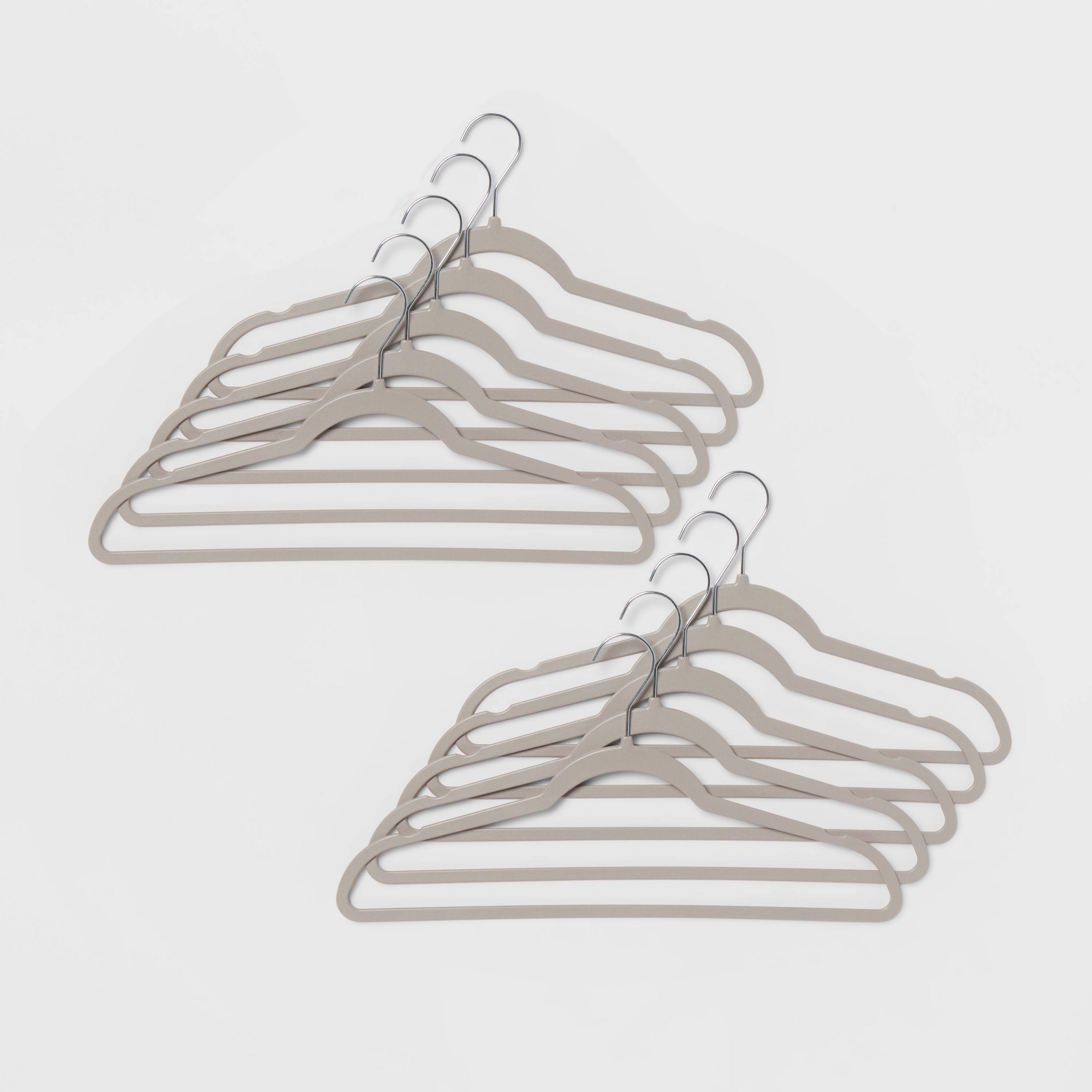 10ct Thin Plastic Hangers Gray - Brightroom™