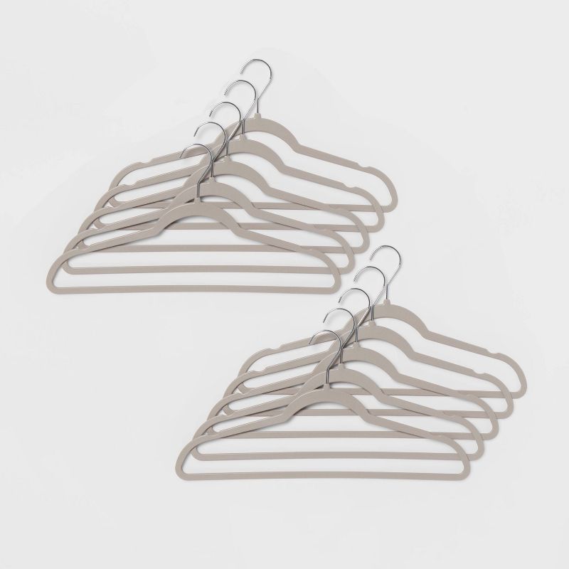 10pk Thin Plastic Hangers Gray - Brightroom&#8482;, 1 of 5