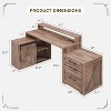 SinCiDo L-Shaped 67" Desk,Farmhouse Computer Desk w/ Charging Station & Filing Cabinets A4/ Letter /F4/ Law,Double-Layer Storage Cabinet,Writing Desk - 3 of 4
