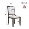 Modern Linen Upholstered Dining Chairs Set of 4 with Rubberwood Legs,High Curved Backrest,Farmhouse Wooden Kitchen Dining Chair-Coolbibila - 4 of 4