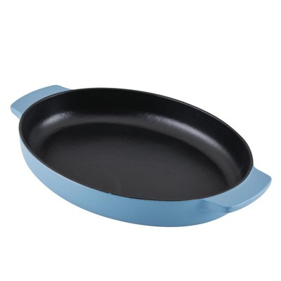 KitchenAid Enameled Cast Iron, 11 Square Grill Roasting Pan - Blue Velvet