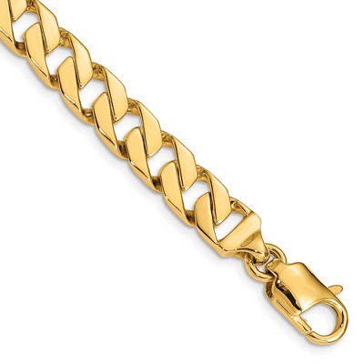 Black Bow Jewelry Men's 14k Yellow Gold, 9.25mm Fancy-Link Chain Bracelet - 8 Inch