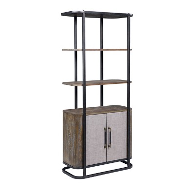 72" Bradenton Contemporary 2 Door Bookcase Brown - Treasure Trove Accents