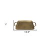 HomeRoots 16" Gold Rustic Metal Tray With Handles - 3 of 4