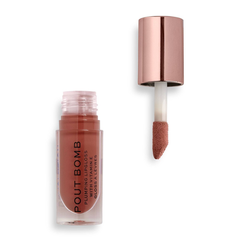 Makeup Revolution Pout Bomb Plumping Lip Gloss - Cookie - 0.15oz