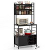 MOEPISY Wine Cabinet with S Shaped Hooks and Wine Bottle Holders Black - 3 of 4