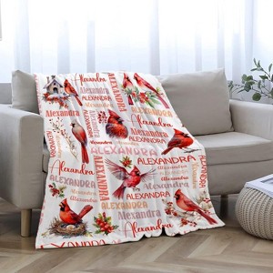 Lomsoe Northern Cardinal Christmas Blanket Red Throw Blanket for Couch Soft Flannel Blanket Christmas Decorations Pets. - 1 of 4