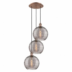 Athens Deco Swirl - 3 Light Cord Hung Multi Pendant In Industrial Style-35.63 Inches Tall and 16.5 Inches Wide - 1 of 1