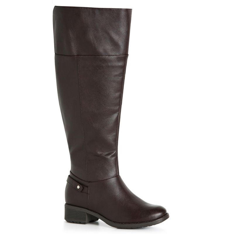 Women's Wide Fit Portia Tall Boot - brown | EVANS, 2 of 7