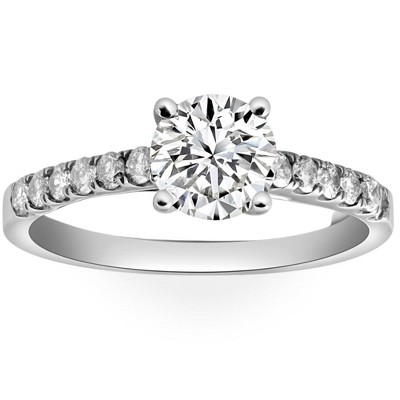 Pompeii3 1 3/4Ct Round Cut Lab Created Diamond Engagement Ring in 10k White Gold