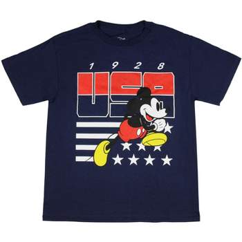 Disney Mickey Mouse Shirt Boys' Race To The Finish 1928 USA Logo Youth Tee Kids