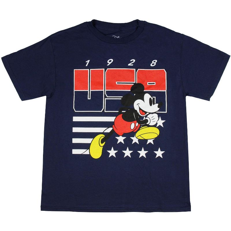 Disney Mickey Mouse Shirt Boys' Race To The Finish 1928 USA Logo Youth Tee Kids, 1 of 4