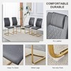 Dining Chairs Set of 6,  Leather Upholstered Accent Chair with Metal Legs, Modern Comfortable Sponge Chair for Dining Room Living Room Grey - 3 of 4