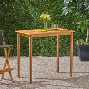 Akoasm Morden Acacia Wood Patio Coffee Table Bar Table-Teak - 1 of 4