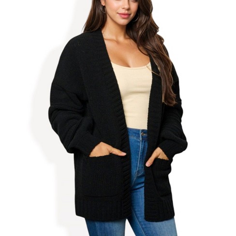 Chunky knit open front cardigan best sale