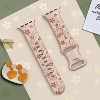 HTUTWOO Floral Engraved Bands Compatible With Apple Watch Band ,For Women,Cute Flower iWatch Bands Soft Silicone Sport Strap For iWatch Series - 3 of 4
