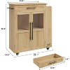24" Kitchen Island, Retro Kitchen Cart with Spice and Towel Rack, Island Table with Glass Cabinet Door, Wood Composite Board, for Kitchen - 2 of 4